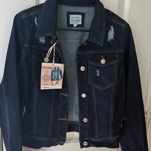 Wax Jean Midnight Blue Distressed Jacket
